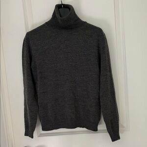 System Dark Gray Turtleneck Wool Sweater for Women
